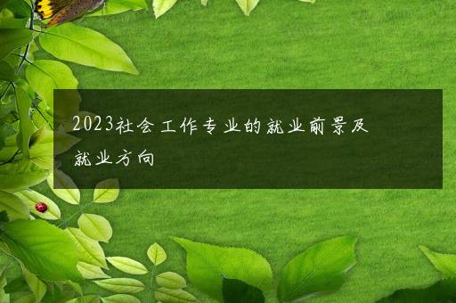 2023社会工作专业的就业前景及就业方向