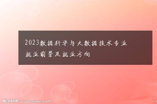 2023数据科学与大数据技术专业就业前景及就业方向