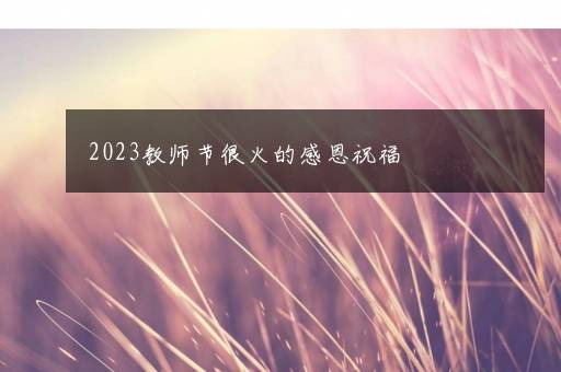 2023教师节很火的感恩祝福