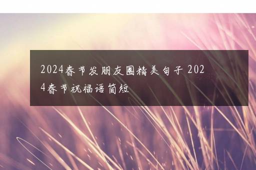 2024春节发朋友圈精美句子 2024春节祝福语简短