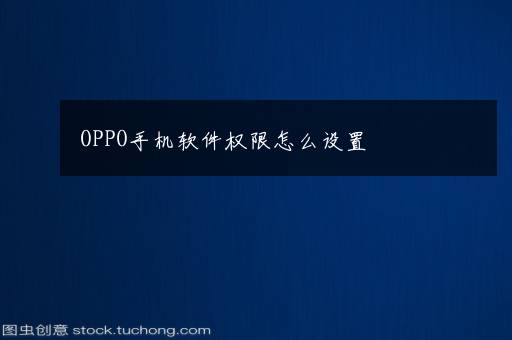 OPPO手机软件权限怎么设置