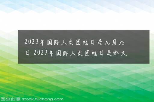 2023年国际人类团结日是几月几日 2023年国际人类团结日是哪天