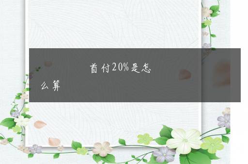 首付20%是怎么算