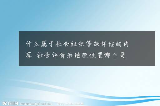 什么属于社会组织等级评估的内容  社会评价和地理位置哪个是社会组织等级评估