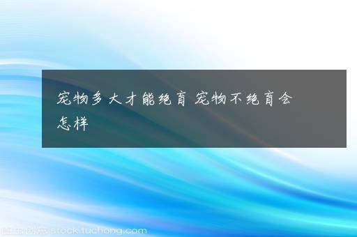 宠物多大才能绝育 宠物不绝育会怎样