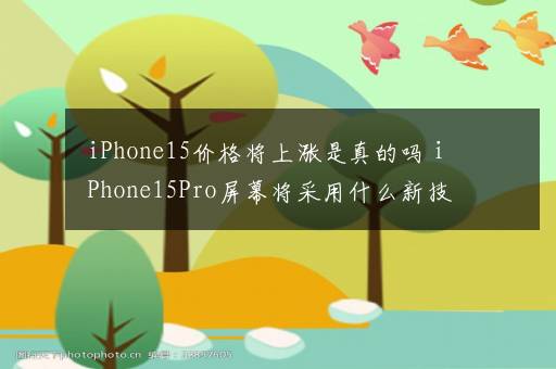 iPhone15价格将上涨是真的吗 iPhone15Pro屏幕将采用什么新技术