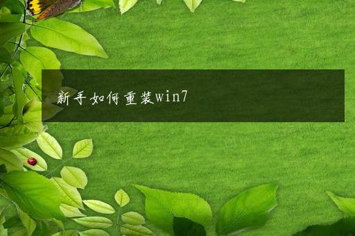 新手如何重装win7