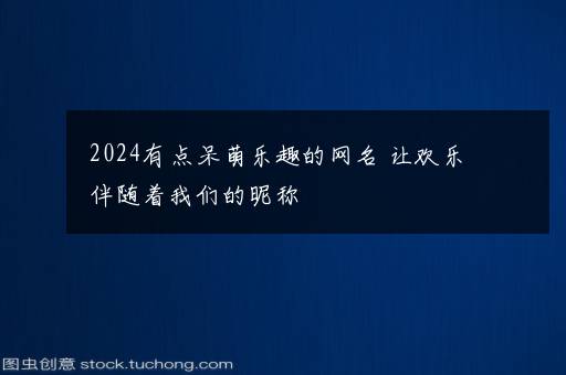 2024有点呆萌乐趣的网名 让欢乐伴随着我们的昵称