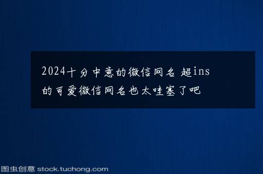 2024十分中意的微信网名 超ins的可爱微信网名也太哇塞了吧