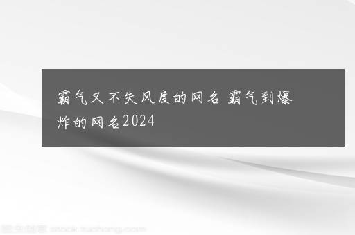 霸气又不失风度的网名 霸气到爆炸的网名2024