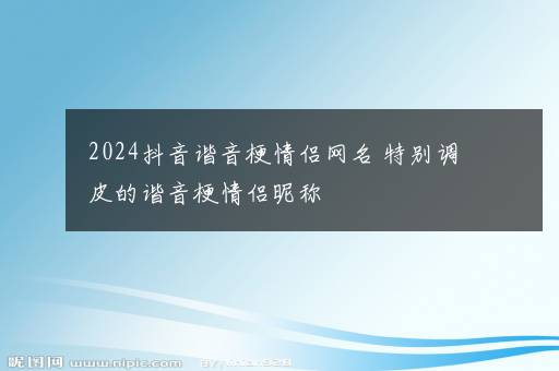 2024抖音谐音梗情侣网名 特别调皮的谐音梗情侣昵称