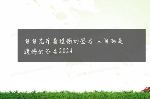 句句充斥着遗憾的签名 人间满是遗憾的签名2024