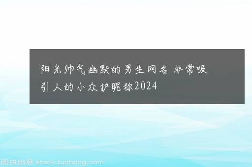 阳光帅气幽默的男生网名 非常吸引人的小众护昵称2024