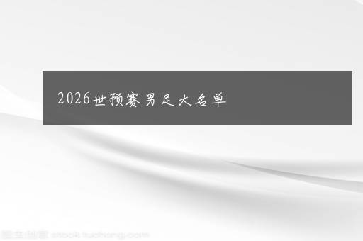 2026世预赛男足大名单