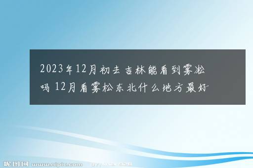 2023年12月初去吉林能看到雾凇吗 12月看雾松东北什么地方最好