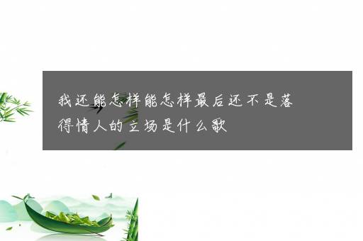 我还能怎样能怎样最后还不是落得情人的立场是什么歌