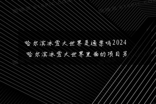 哈尔滨冰雪大世界是通票吗2024 哈尔滨冰雪大世界里面的项目另收费吗