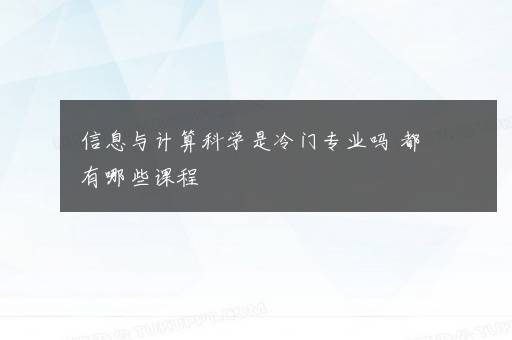 信息与计算科学是冷门专业吗 都有哪些课程