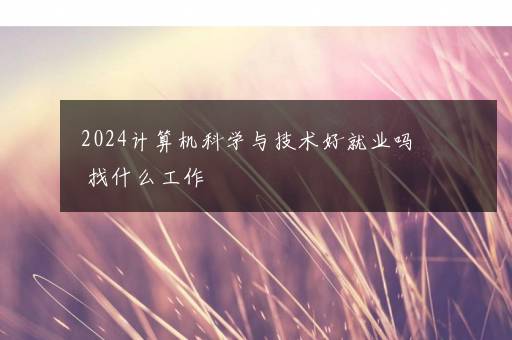 2024计算机科学与技术好就业吗 找什么工作