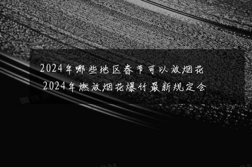 2024年哪些地区春节可以放烟花 2024年燃放烟花爆竹最新规定会取消禁放吗