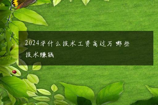 2024学什么技术工资高过万 哪些技术赚钱