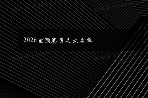 2026世预赛男足大名单