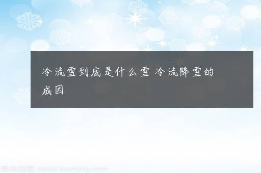 冷流雪到底是什么雪 冷流降雪的成因