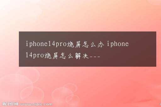 iphone14pro烧屏怎么办 iphone14pro烧屏怎么解决