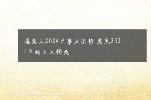 属兔人2024年事业运势 属兔2024年的五大预兆