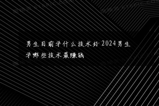 男生目前学什么技术好 2024男生学哪些技术最赚钱